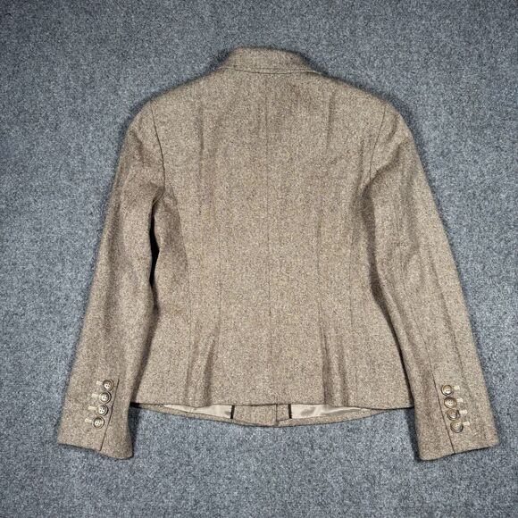 Ann Taylor Women’s Size 4 Petites Wool Brown Tweed 3 Button Blazer Jacket 4P - Picture 3 of 7